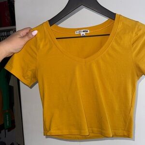 Fashion Nova Mustard Yellow Women's Cropped Top